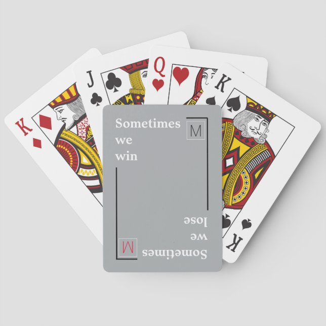 cool typography win / lose playing cards (Back)