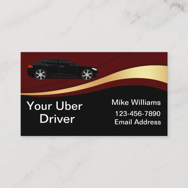 Cool Uber Driver Unique Automotive Business Card (Front)