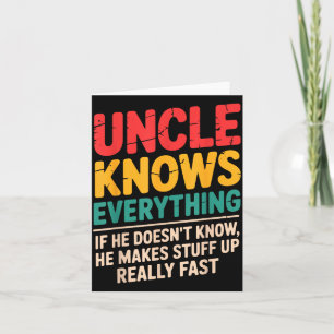 Cool Uncle Design For Uncle Men From Nephew Niece Card