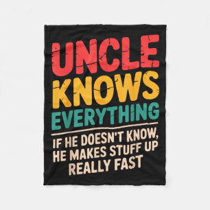 Cool Uncle Design For Uncle Men From Nephew Niece Fleece Blanket