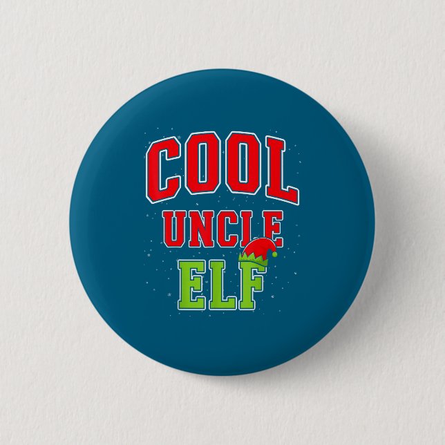 Cool Uncle Elf Christmas Family Matching Group Xma 6 Cm Round Badge (Front)