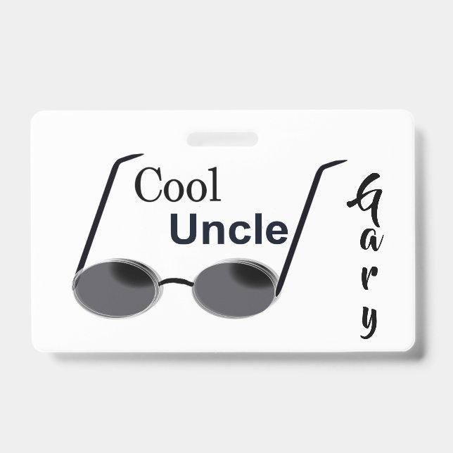 Cool Uncle Personalised ID Badge (Front)