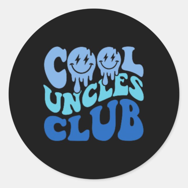 Cool Uncles Club Best Uncle Ever Funny Fathers Day Classic Round Sticker (Front)