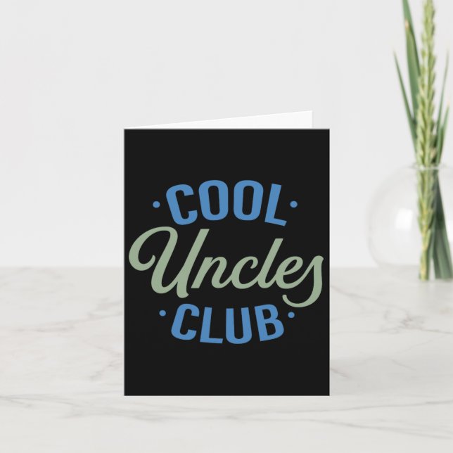 Cool Uncles Club Best Uncle Ever Funny Pocket Fath Card (Front)
