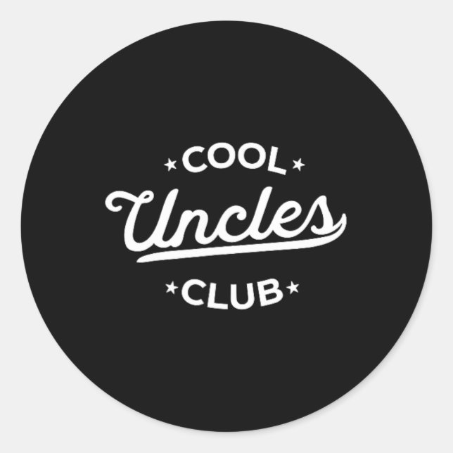 Cool Uncles Club Best Uncle Ever Funny Pocket Fath Classic Round Sticker (Front)