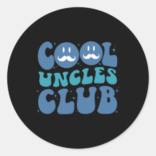 Cool Uncles Club Groovy Retro Fathers Day New Uncl Classic Round Sticker