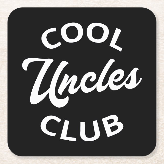 Cool Uncles Club I Square Paper Coaster (Front)