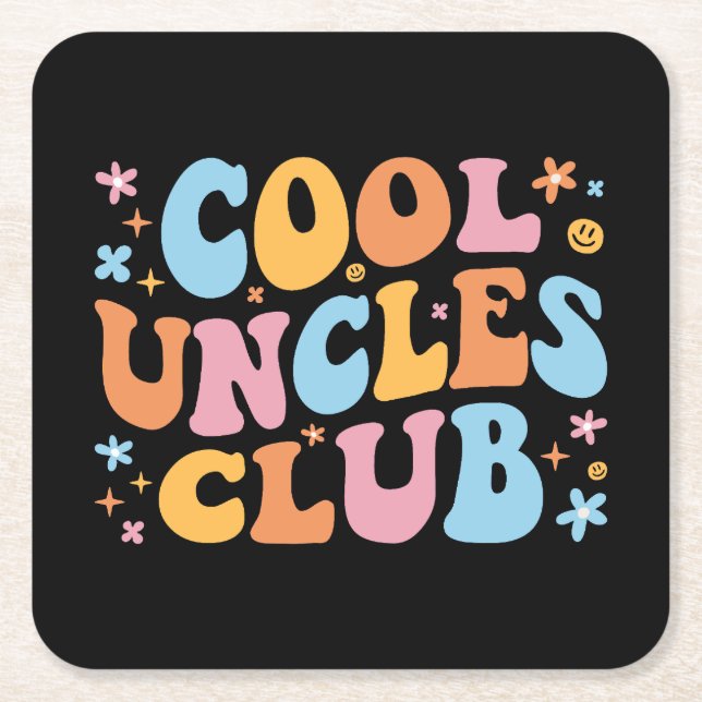 Cool Uncles Club III Square Paper Coaster (Front)