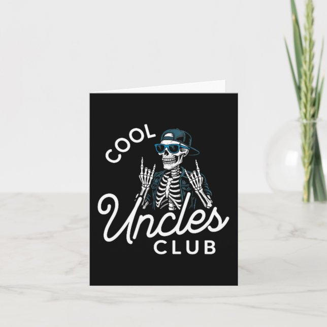 Cool Uncles Club Shirt Funny Skeleton Men Uncle  Card (Front)