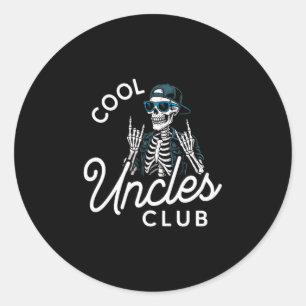 Cool Uncles Club Shirt Funny Skeleton Men Uncle  Classic Round Sticker