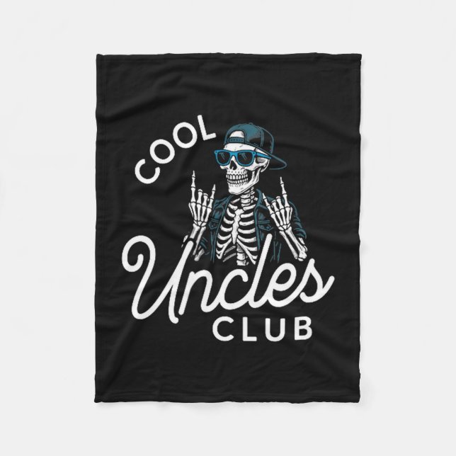 Cool Uncles Club Shirt Funny Skeleton Men Uncle  Fleece Blanket (Front)