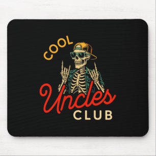 Cool Uncles Club Shirt Funny Skeleton Retro Uncle Mouse Mat
