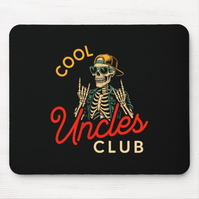 Cool Uncles Club Shirt Funny Skeleton Retro Uncle  Mouse Mat (Front)