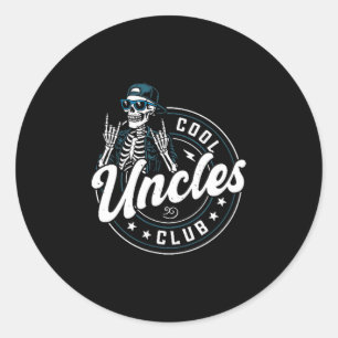 Cool Uncles Club Shirt Funny Skeleton Uncle Men  Classic Round Sticker