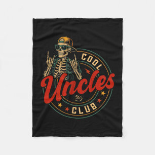 Cool Uncles Club Shirt Funny Skeleton Uncle Men Fa Fleece Blanket