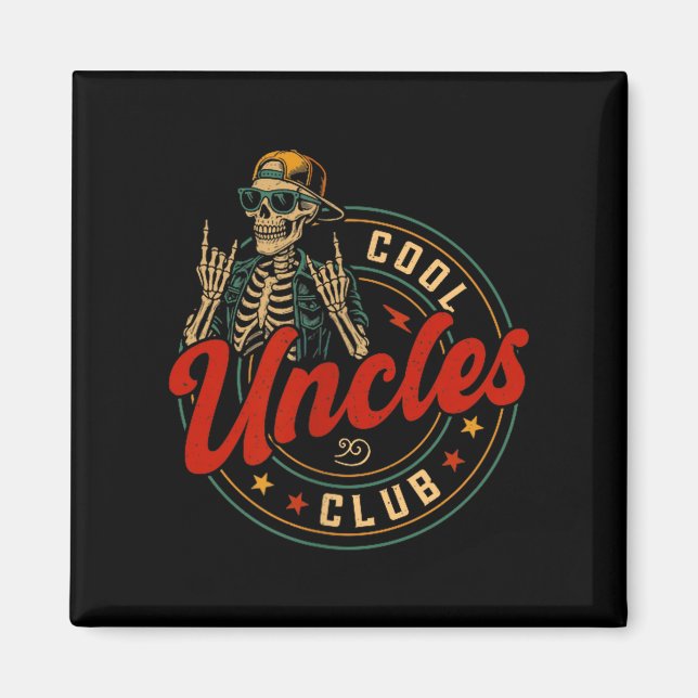 Cool Uncles Club Shirt Funny Skeleton Uncle Men Fa Magnet (Front)