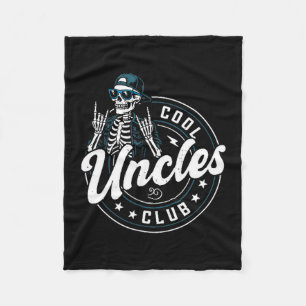 Cool Uncles Club Shirt Funny Skeleton Uncle Men Fleece Blanket