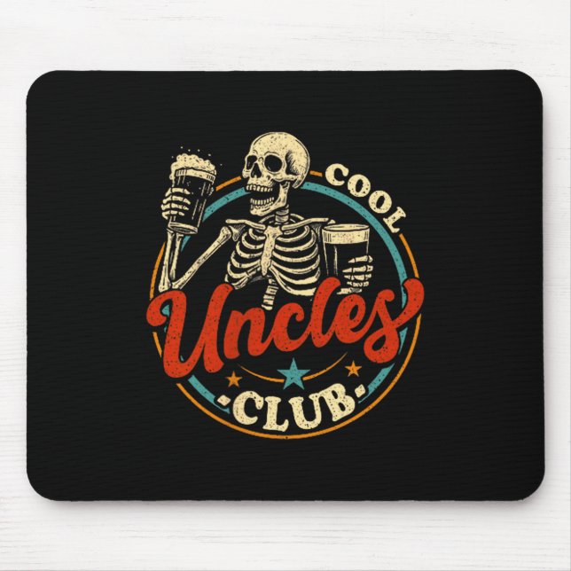 Cool Uncles Club Shirt Uncle Skeleton Men Fathers  Mouse Mat (Front)