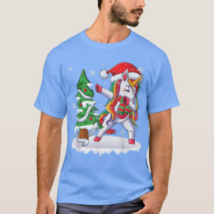 Cool Unicorn Christmas Tree lights rainbows Unicor T-Shirt