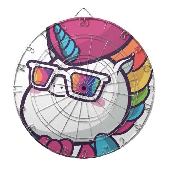 Cool unicorn dartboard (Front)