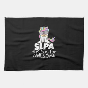 Cool Unicorn for SLPA Speech Language Pathologist Tea Towel
