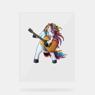 Cool Unicorn Playing Guitar _ Funny Animal Guitari Acrylic Sign