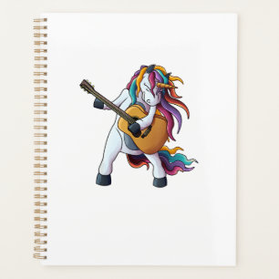 Cool Unicorn Playing Guitar _ Funny Animal Guitari Planner