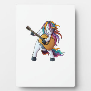 Cool Unicorn Playing Guitar _ Funny Animal Guitari Plaque