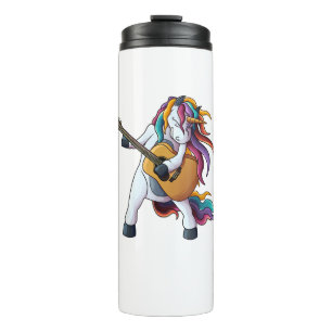 Cool Unicorn Playing Guitar _ Funny Animal Guitari Thermal Tumbler