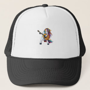 Cool Unicorn Playing Guitar _ Funny Animal Guitari Trucker Hat