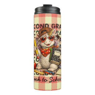 Cool Unicorn Second Grade Back to School Graphic Thermal Tumbler