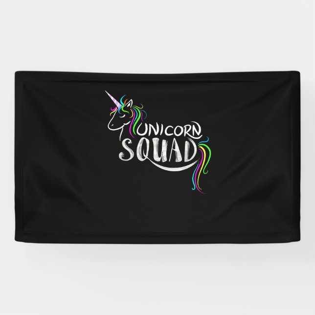 Cool Unicorn Squad _ Funny Magical Equestrian Team Banner (Horizontal)