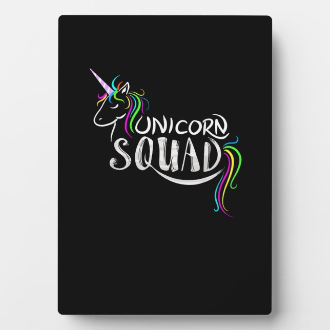 Cool Unicorn Squad _ Funny Magical Equestrian Team Plaque (Front)