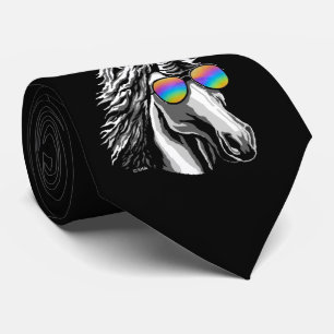 Cool unicorn with rainbow sunglasses tie