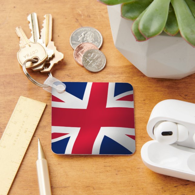 COOL UNION JACK UK FLAG KEY RING (Desk)