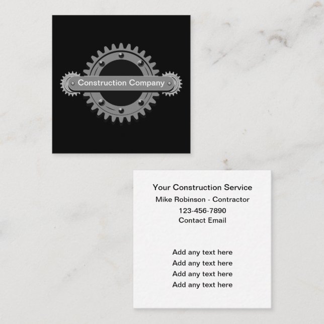 Cool Unique Construction Service Business Cards (Front/Back)