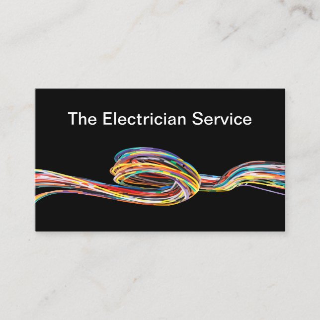 Cool Unique Electrician Service Business Cards (Front)