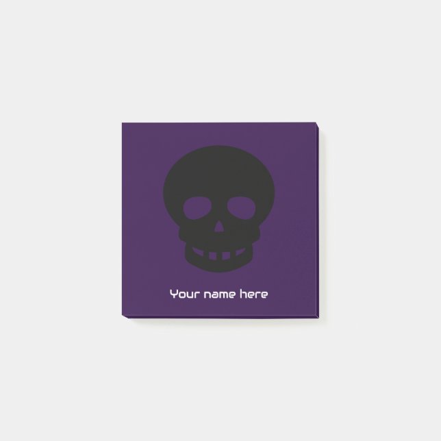 Cool Unique Goth Skull Purple and Black Post-it Notes (Front)
