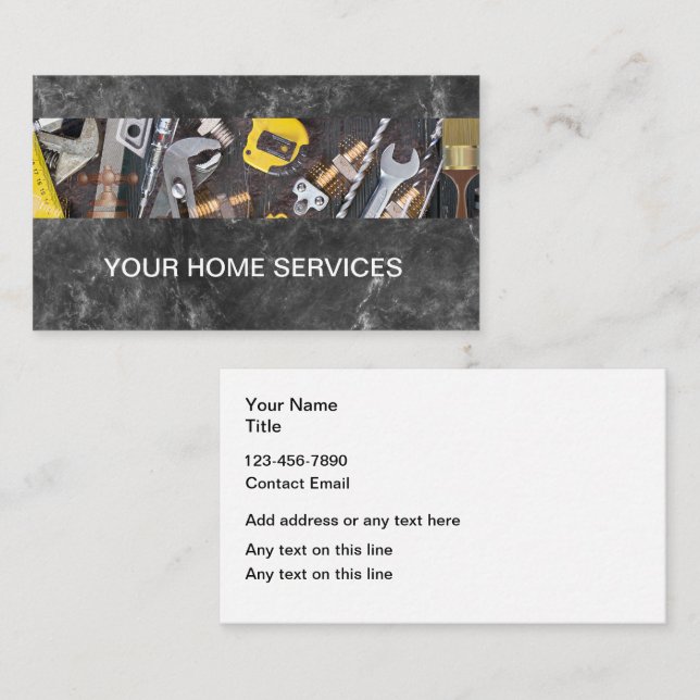Cool Unique Handyman Construction Business Card (Front/Back)