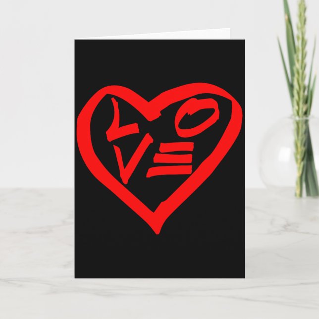 Cool Unique Love &amp; Heart Graffiti Valentines D Card (Front)