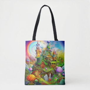 Cool Unique Magical Cute Colourful Fantasy Land  Tote Bag