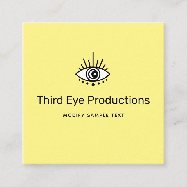 Cool Unique Third Eye Yellow Business Card (Front)
