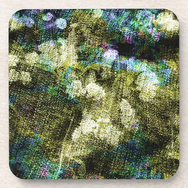 Cool, unique, trendy digital art of flower pattern coaster (Front)