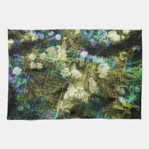 Cool, unique, trendy digital art of flower pattern tea towel