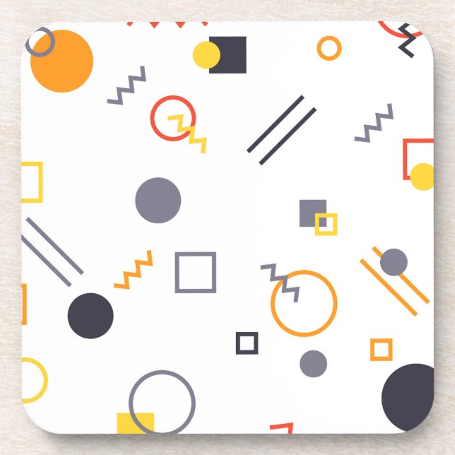 Cool, unique, trendy, urban abstract illustration coaster (Front)