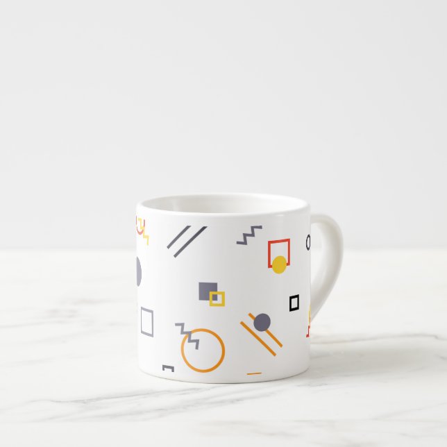 Cool, unique, trendy, urban abstract illustration espresso cup (Front Right)