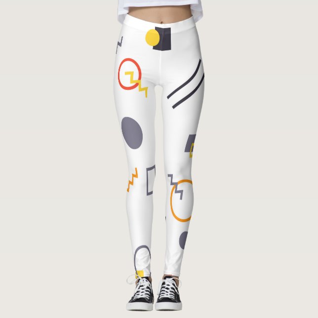 Cool, unique, trendy, urban abstract illustration leggings (Front)