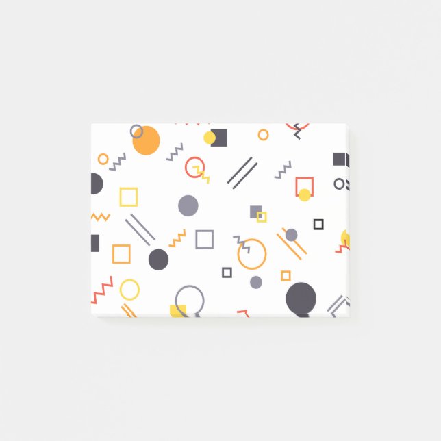 Cool, unique, trendy, urban abstract illustration post-it notes (Front)