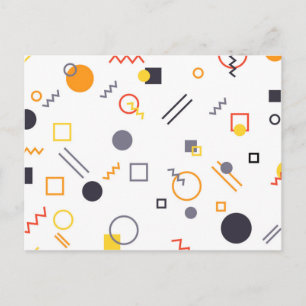 Cool, unique, trendy, urban abstract illustration postcard