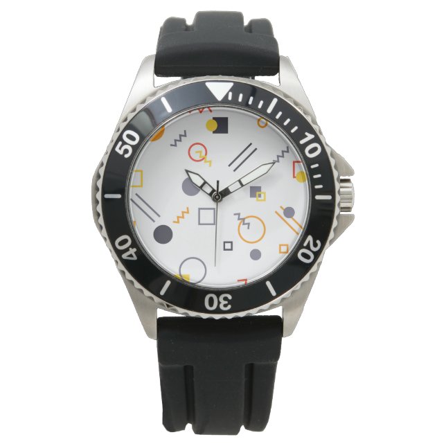Cool, unique, trendy, urban abstract illustration watch (Front)